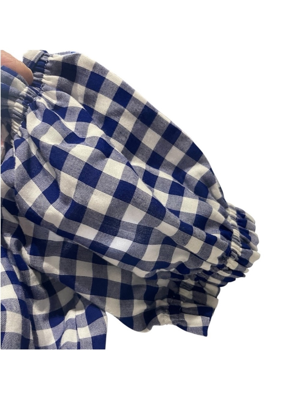 L'Academie
L'Academie Blue & White
Gingham
Off-the-Shoulder Crop Top Size Small - Picture 7 of 10